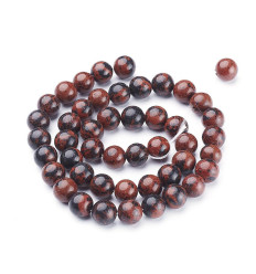 8mm - obsidienne acajou - Chapelet pierre