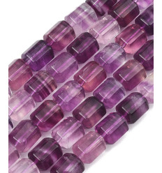 15.5x9.5mm - fluorite mauve - Chapelet de cylindre