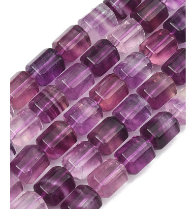 15.5x9.5mm - fluorite mauve - Chapelet de cylindre