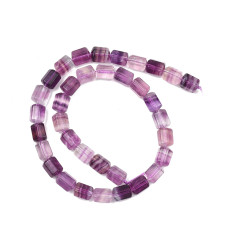 15.5x9.5mm - fluorite mauve - Chapelet de cylindre