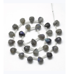 Chapelet de gouttes à facettes en labradorite