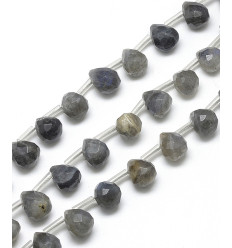 Chapelet de gouttes à facettes en labradorite