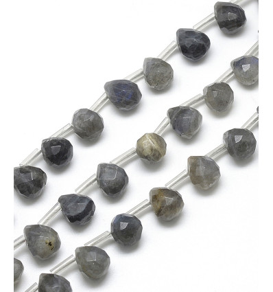 Chapelet de gouttes à facettes en labradorite