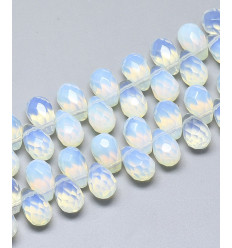 Chapelet de gouttes à facettes en opalite