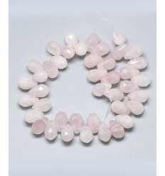 Chapelet de gouttes à facettes en quartz rose