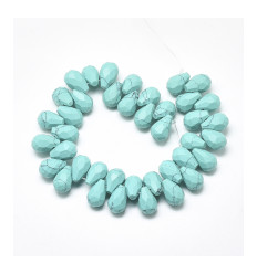 Chapelet de gouttes à facettes en howlite turquoise