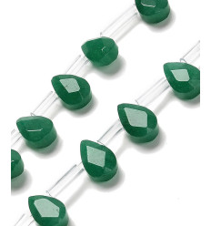 Chapelet de gouttes à facettes en jade teinté