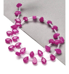 Chapelet de gouttes à facettes en jade teinté