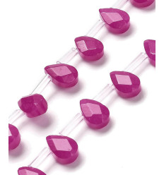Chapelet de gouttes à facettes en jade teinté