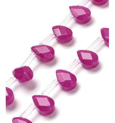 Chapelet de gouttes à facettes en jade teinté