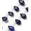 Chapelet de gouttes à facettes en lapis lazuli