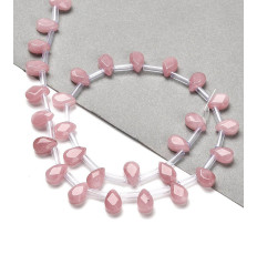 Chapelet de gouttes à facettes en jade teinté