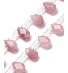 Chapelet de gouttes à facettes en jade teinté