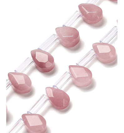 Chapelet de gouttes à facettes en jade teinté