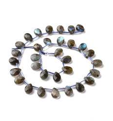Chapelet de gouttes à facettes en labradorite