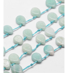 Chapelet de goutte lisse en amazonite