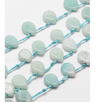 Chapelet de goutte lisse en amazonite
