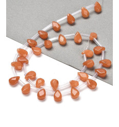 Chapelet de gouttes à facettes en jade teinté