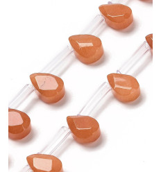 Chapelet de gouttes à facettes en jade teinté