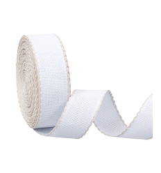 Galon à broder Aïda 5.5 - 35mm - bord beige (10cm)