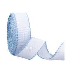 Galon à broder Aïda 5.5 - 35mm - bord bleu (10cm)