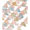 Chapelet Heishi en pierre facettée - quartz rose