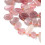 Quartz rose foncé - Chapelet de pierres pépites allongées