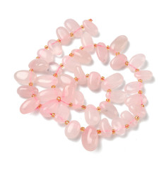 Quartz rose - Chapelet de pierres pépites allongées