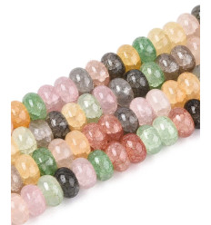 8.5x4.5mm - rondelle vert teinté lisse - Chapelet pierre