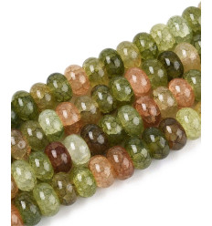 8.5x4.5mm - rondelle jade teintée - Chapelet pierre