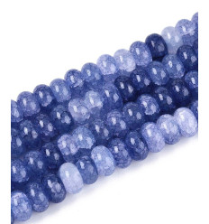 8.5x4.5mm - rondelle vert teinté lisse - Chapelet pierre