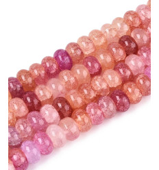 8.5x4.5mm - rondelle vert teinté lisse - Chapelet pierre