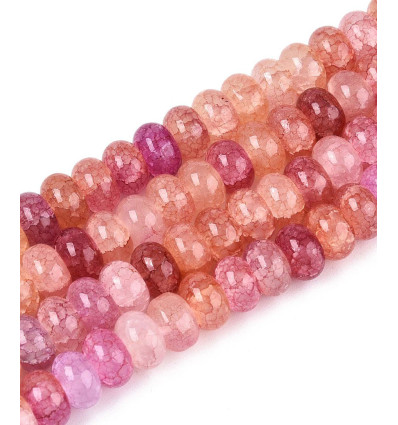 8.5x4.5mm - rondelle vert teinté lisse - Chapelet pierre