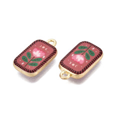 Pendentif plaque fleur métal imprimé