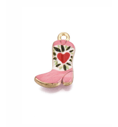 Pendentif botte métal imprimé