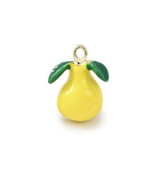 Pendentif poire émaillée