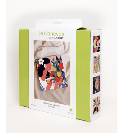 Kit canevas complet "LA DAME AUX AGRUMES"