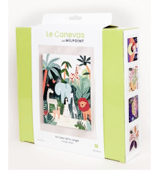 Kit canevas complet "AU COEUR DE LA JUNGLE"