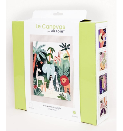 Kit canevas complet "AU COEUR DE LA JUNGLE"
