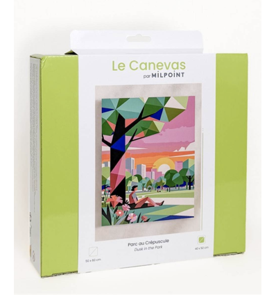 Kit canevas complet "PARC AU CREPUSCULE"