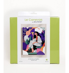 Kit canevas complet "LA FEMME AU PAPILLON"