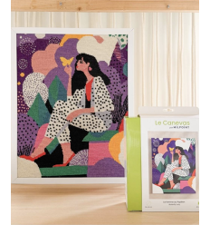 Kit canevas complet "LA FEMME AU PAPILLON"