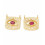 Pendentif oeil articulé + zircon fushia