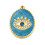 Pendentif médaille ovale oeil émaillé acier inox