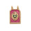 Pendentif plaque "coeur vert/fuschia"