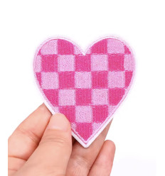 Ecusson coeur à damier