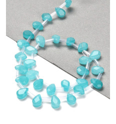Chapelet de gouttes à facettes en jade teinté