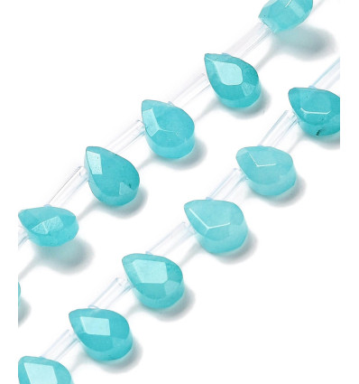 Chapelet de gouttes à facettes en jade teinté