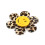 pendentif grosse fleur en résine léopard