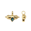 Pendentif oeil articulé + zircon vert